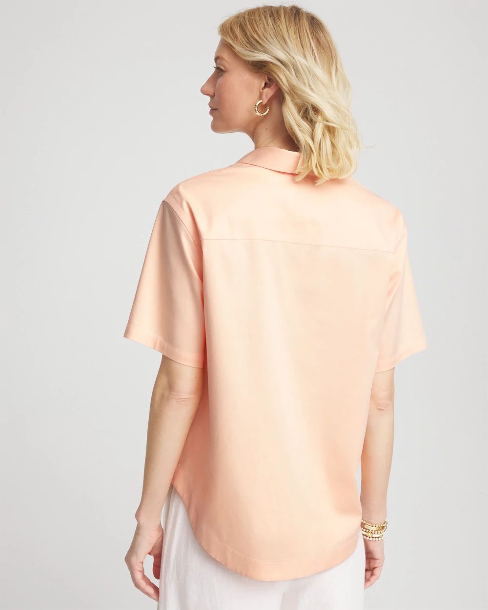 No Iron™ Embroidered Floral Short-Sleeve Shirt