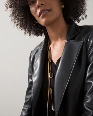 Faux Leather Blazer