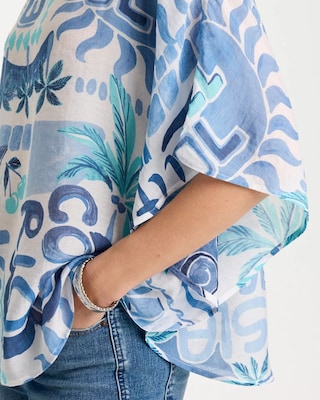 Island Printed Poncho click to view larger image.