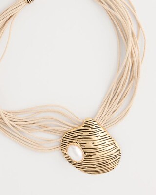 Golden Shell Pendant Necklace click to view larger image.