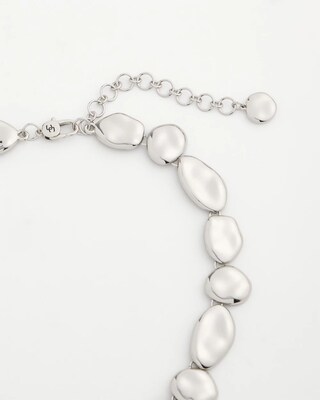 Silver-Tone Pebble Link Collar Necklace click to view larger image.