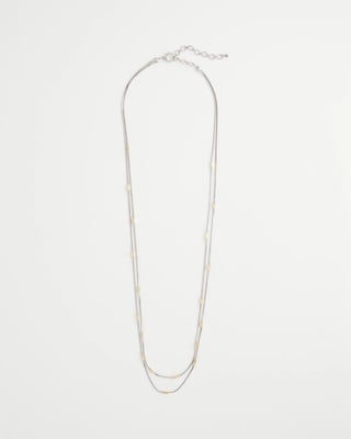Mixed Metal Double Strand Necklace