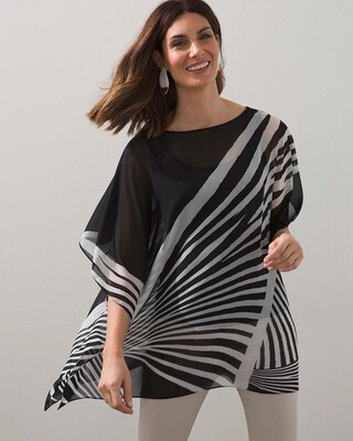 Black and White Long Poncho
