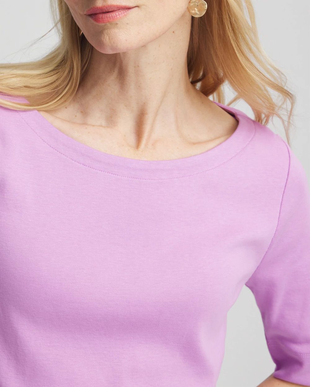 Pima Cotton Bateau-Neck Tee