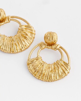 No Droop® Goldtone Doorknocker Earrings click to view larger image.