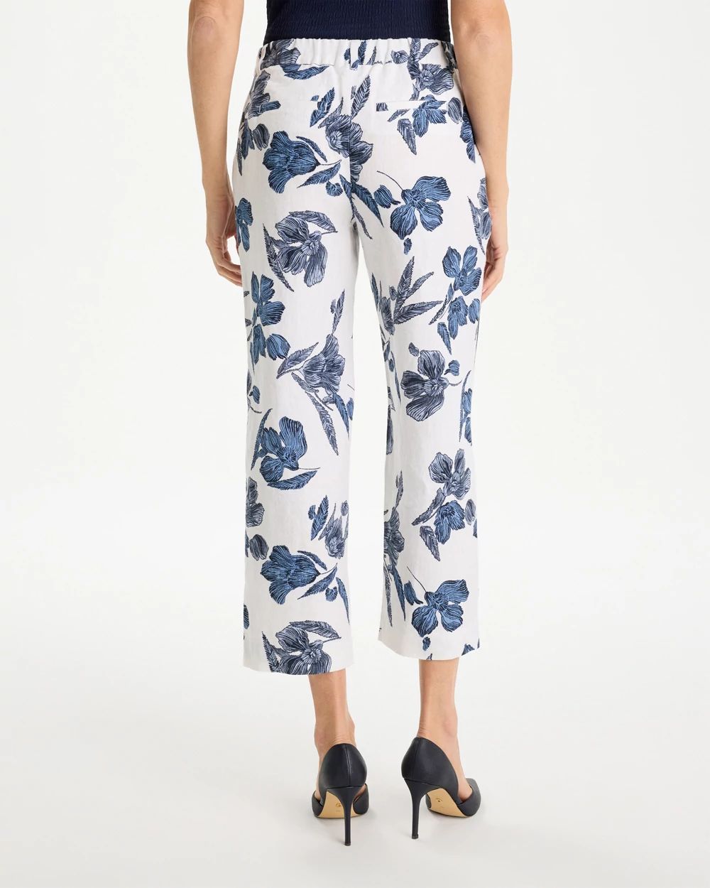 Piped Linen Fly Front Pants