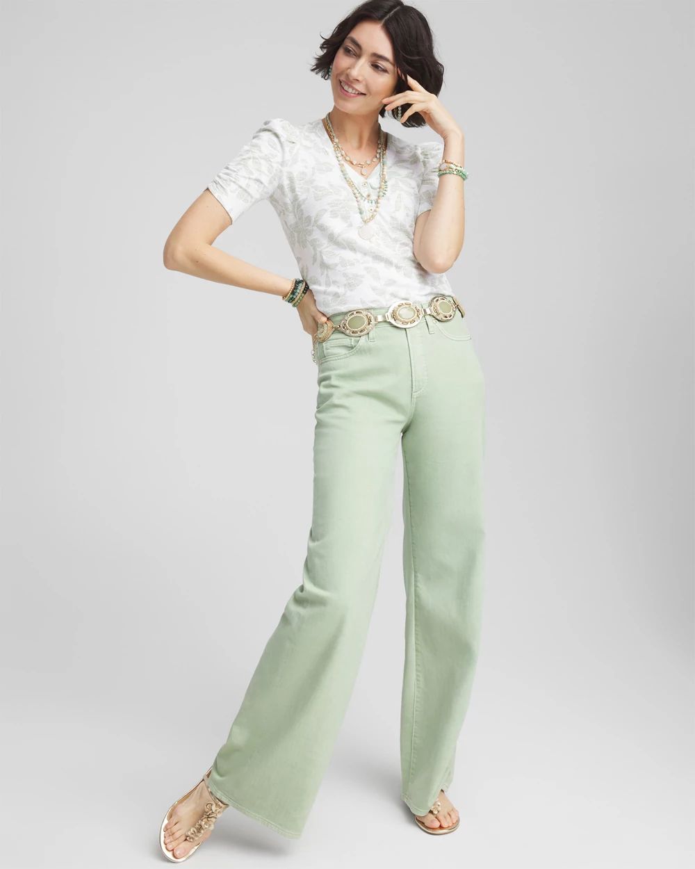 So Slimming® High Rise Wide Leg Jeans