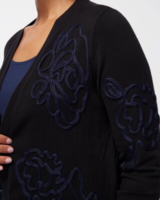 Floral Soutache Midi Cardigan Sweater