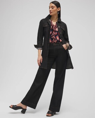 High Rise Wide Leg Jeans click to view larger image.