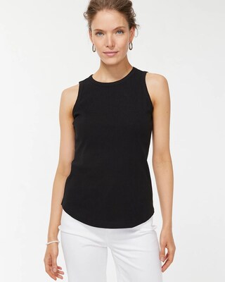 High Neck Ribbed Tank