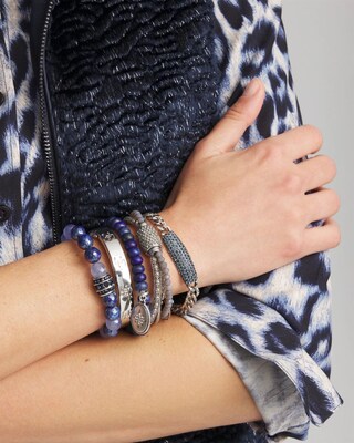 Blue Pavé Bar Bracelet