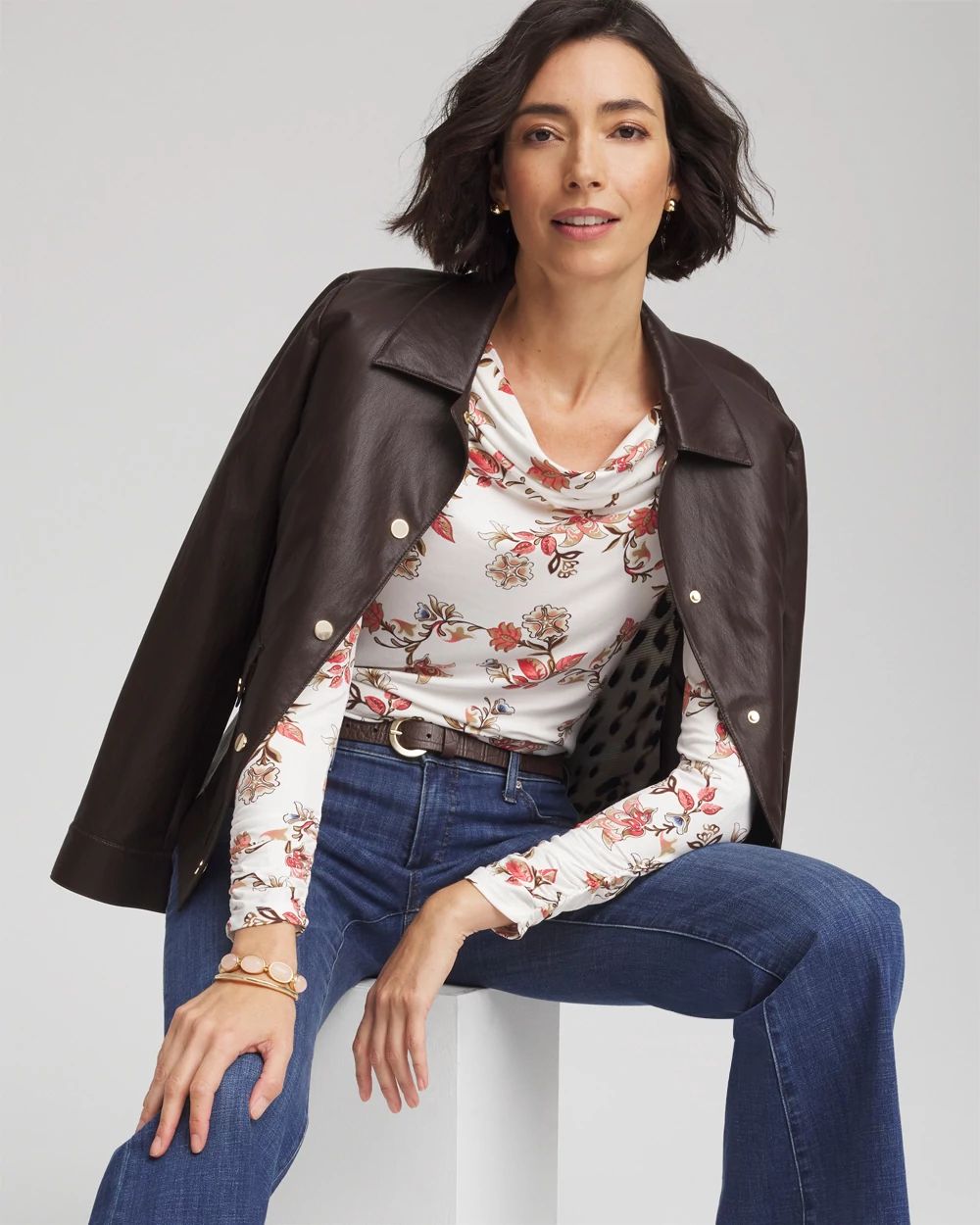 Touch of Cool™ Long-Sleeved Cowlneck Tee