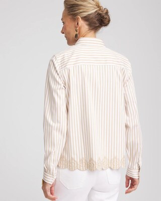 No Iron™ Scalloped-Hem Shirt click to view larger image.