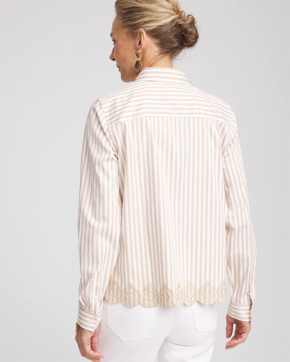 No Iron™ Scalloped-Hem Shirt