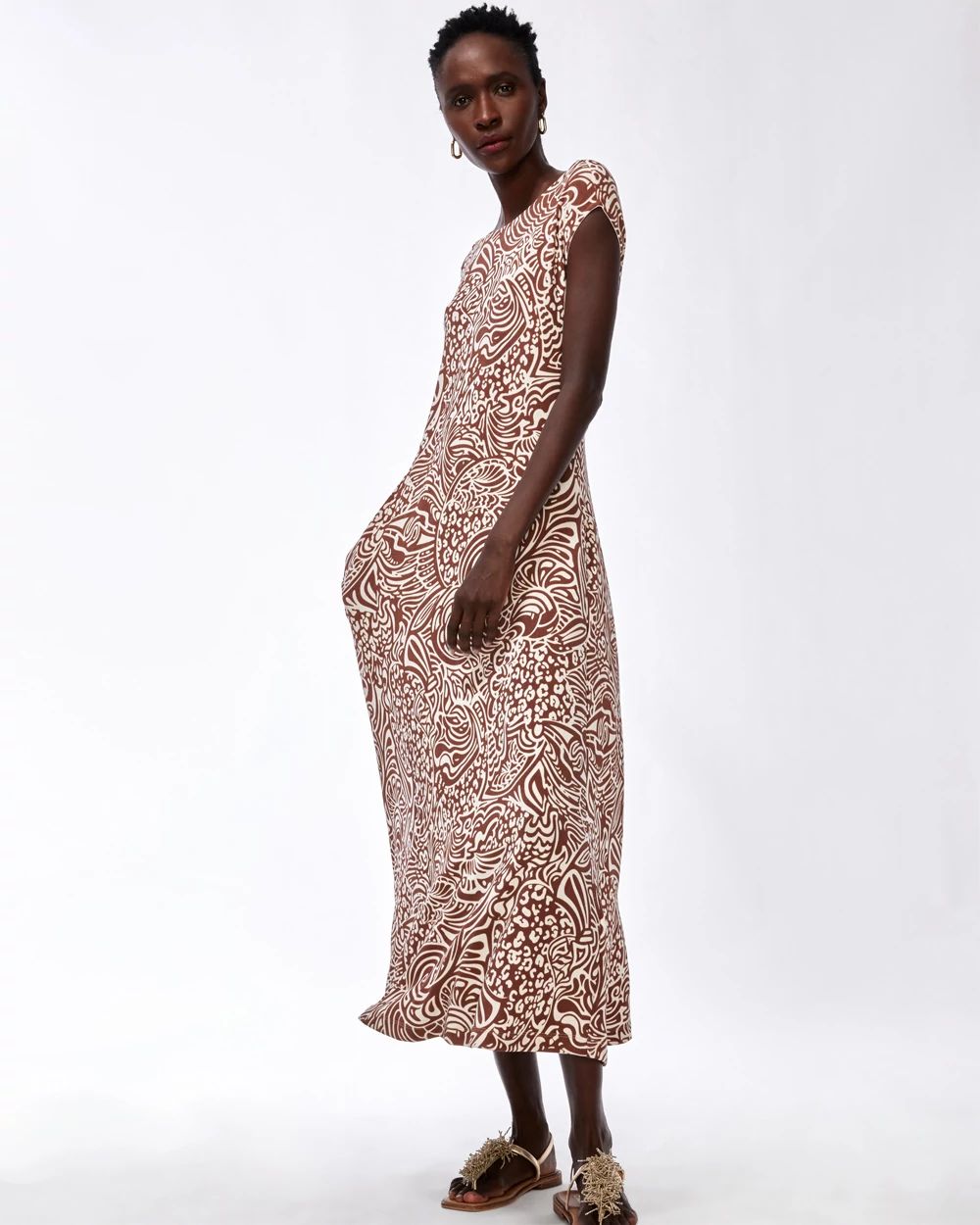 Petite Travelers Animal V-Back Dress