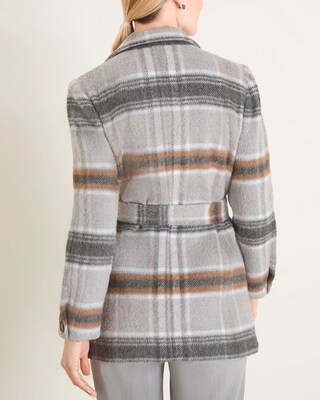 Plush Plaid Trench Coat