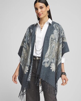 Paisley Leopard Reversible Ruana