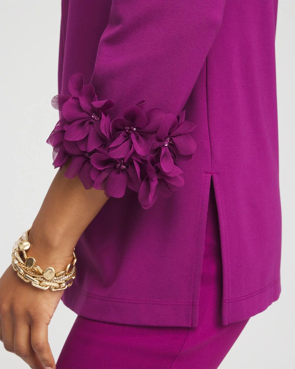 Ponte 3D Applique Floral Tunic