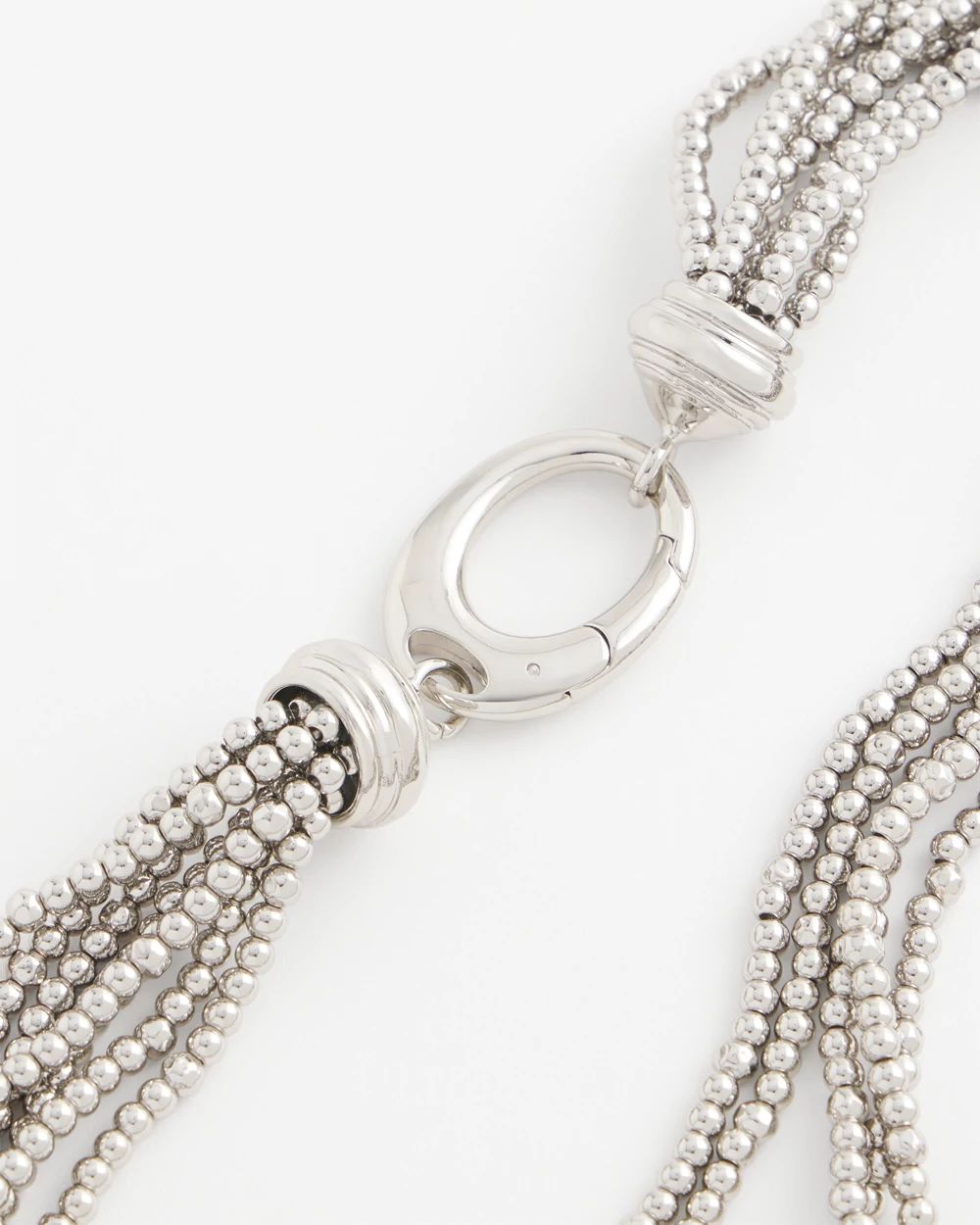 Silvertone Multi-Strand Beaded Necklace
