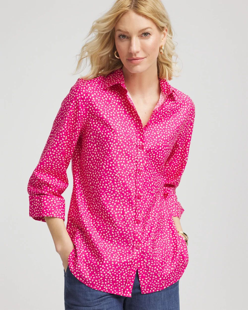 No Iron™ Cheetah Stretch Shirt