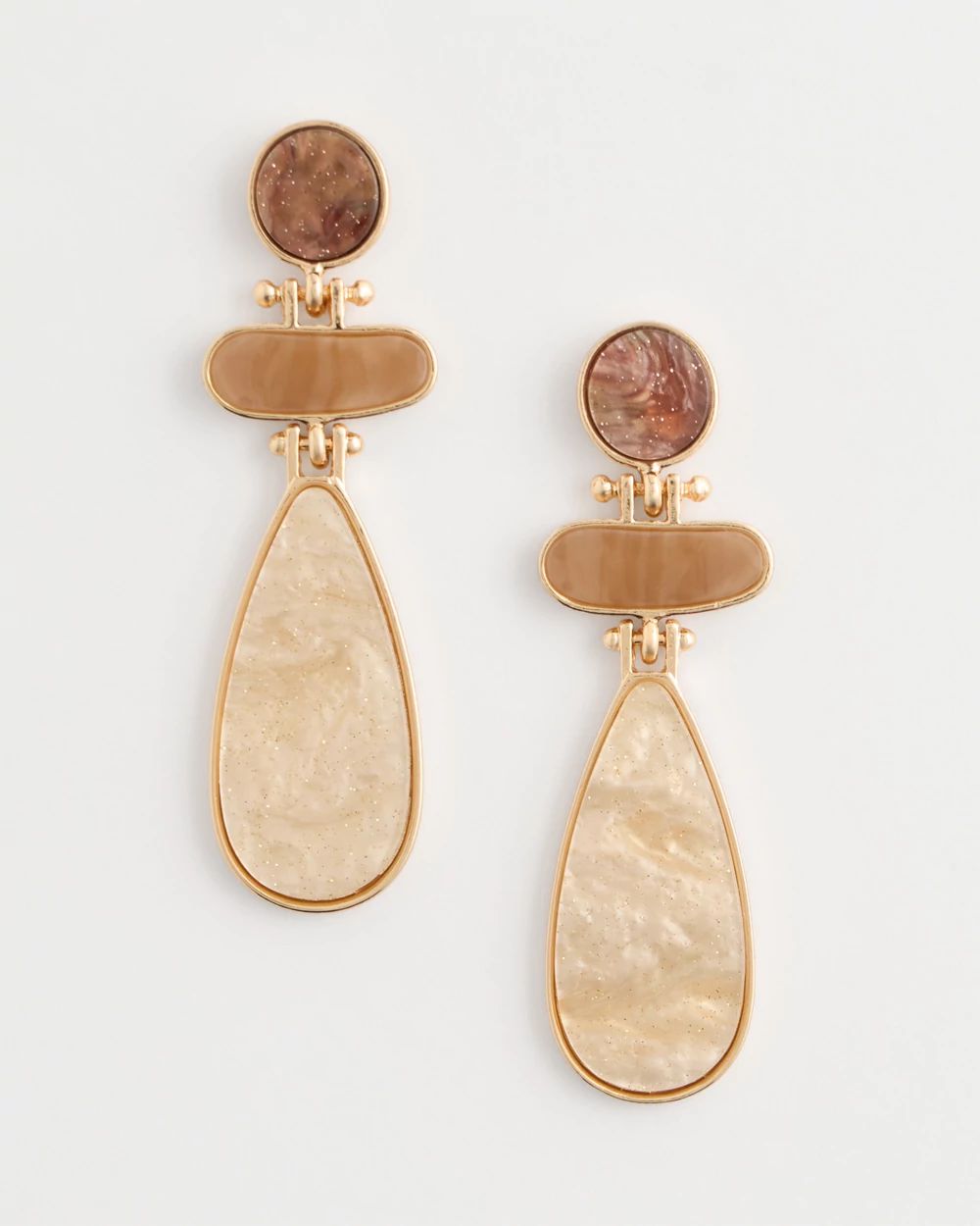 Two-Tone Pearlescent Drop Earrings