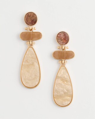 Two-Tone Pearlescent Drop Earrings
