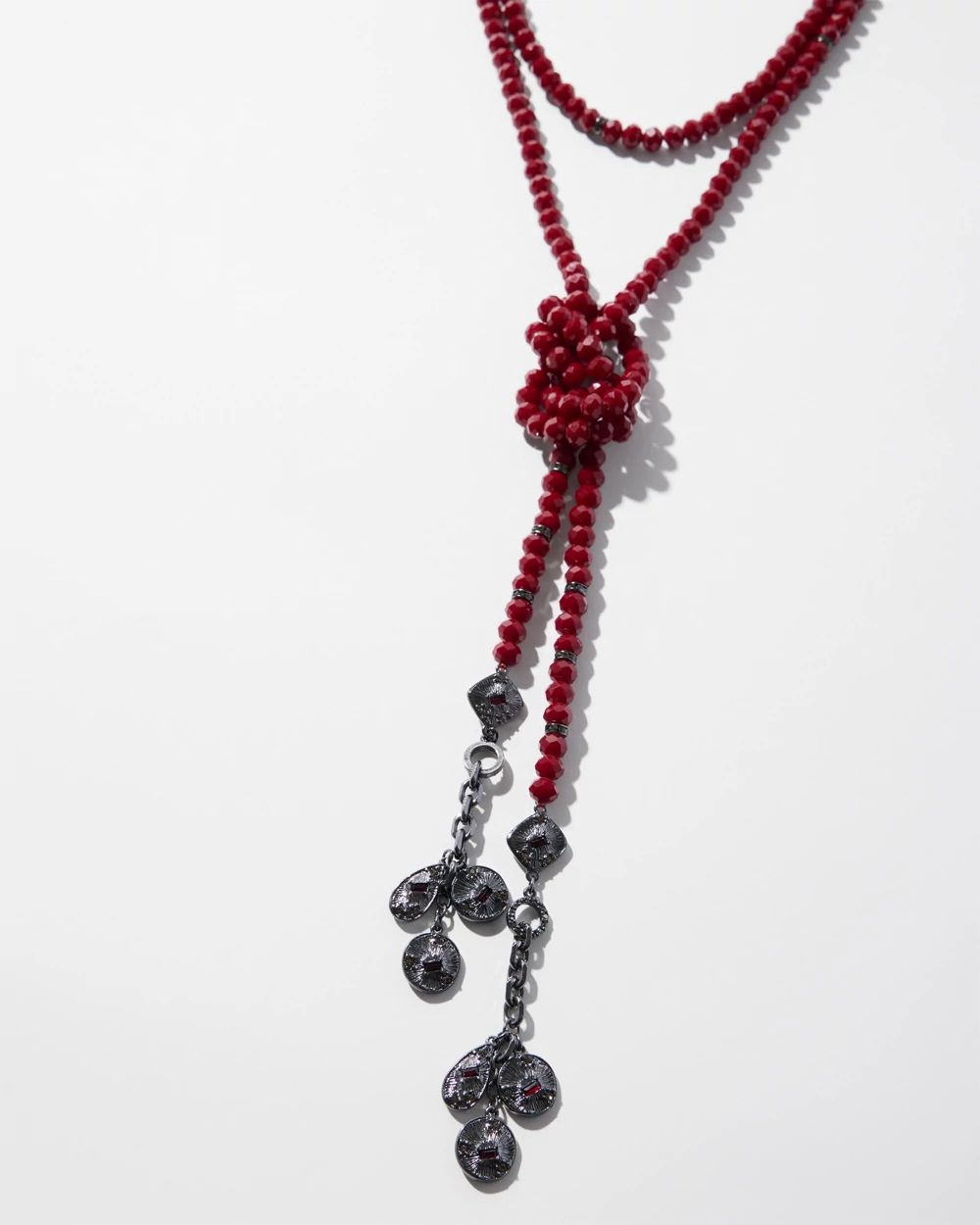 Red Lariat Necklace