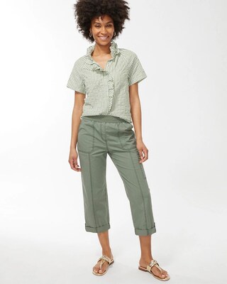 High Neck Stripe Shirt