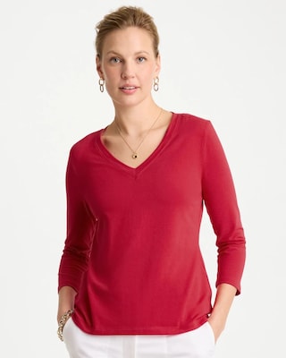 Cotton Stretch 3/4 Sleeve Tee