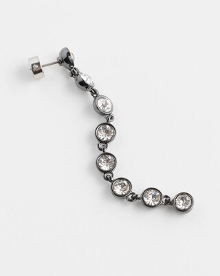 Hematite Tone Linear Earrings