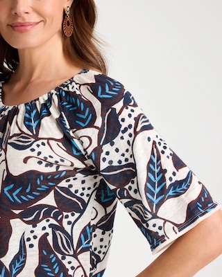 Printed Linen Fringed Tee click to view larger image.