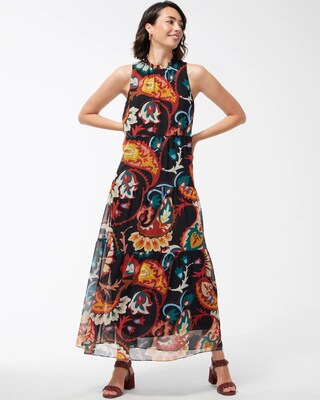 Chiffon Floral Tiered Maxi Dress