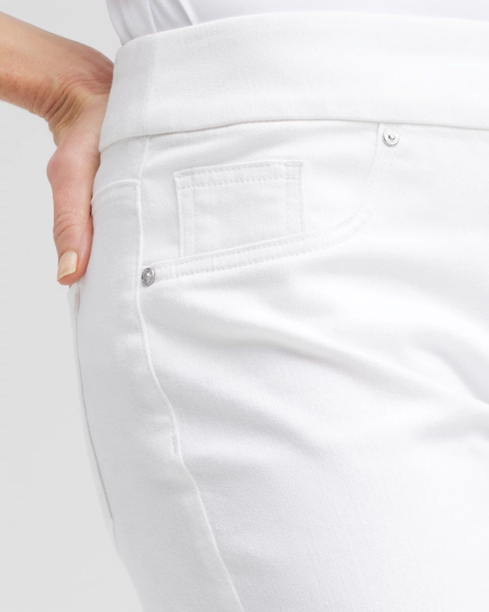 No-Stain Pull-On Denim Shorts