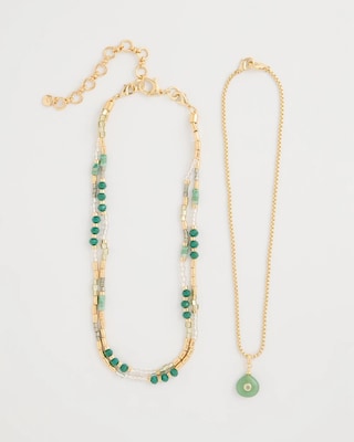 Aventurine Stone Pendant Necklace click to view larger image.