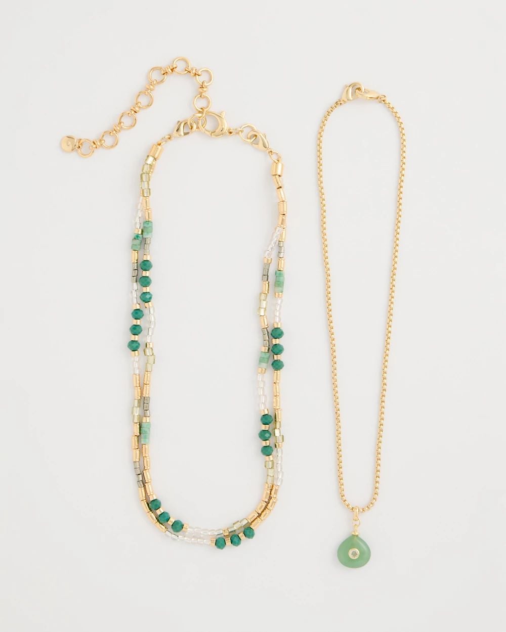 Aventurine Stone Pendant Necklace
