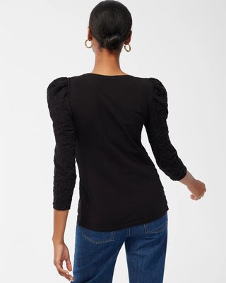 3/4 Sleeve Embroidered Tee