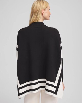 Colorblock Sweater Poncho