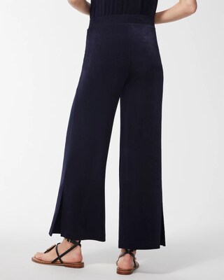 Travelers Wide Leg Side Slit Ankle Pants