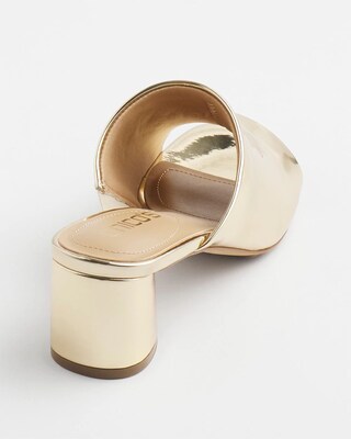 Metallic Faux Leather Mules click to view larger image.