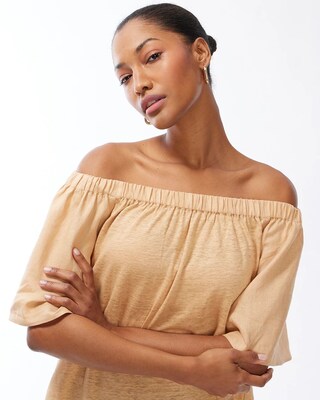 Linen Off-Shoulder Tee