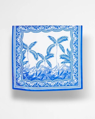 Reversible Palm Tree Print Square Neckerchief click to view larger image.