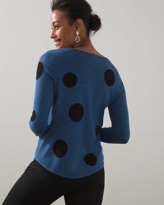 Polka Dot V-neck Pullover Sweater