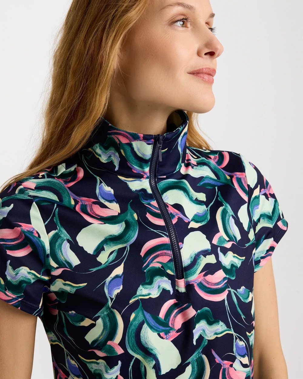 Zenergy® UPF Blooms Half Zip Polo