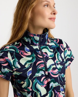 Zenergy® UPF Blooms Half Zip Polo click to view larger image.