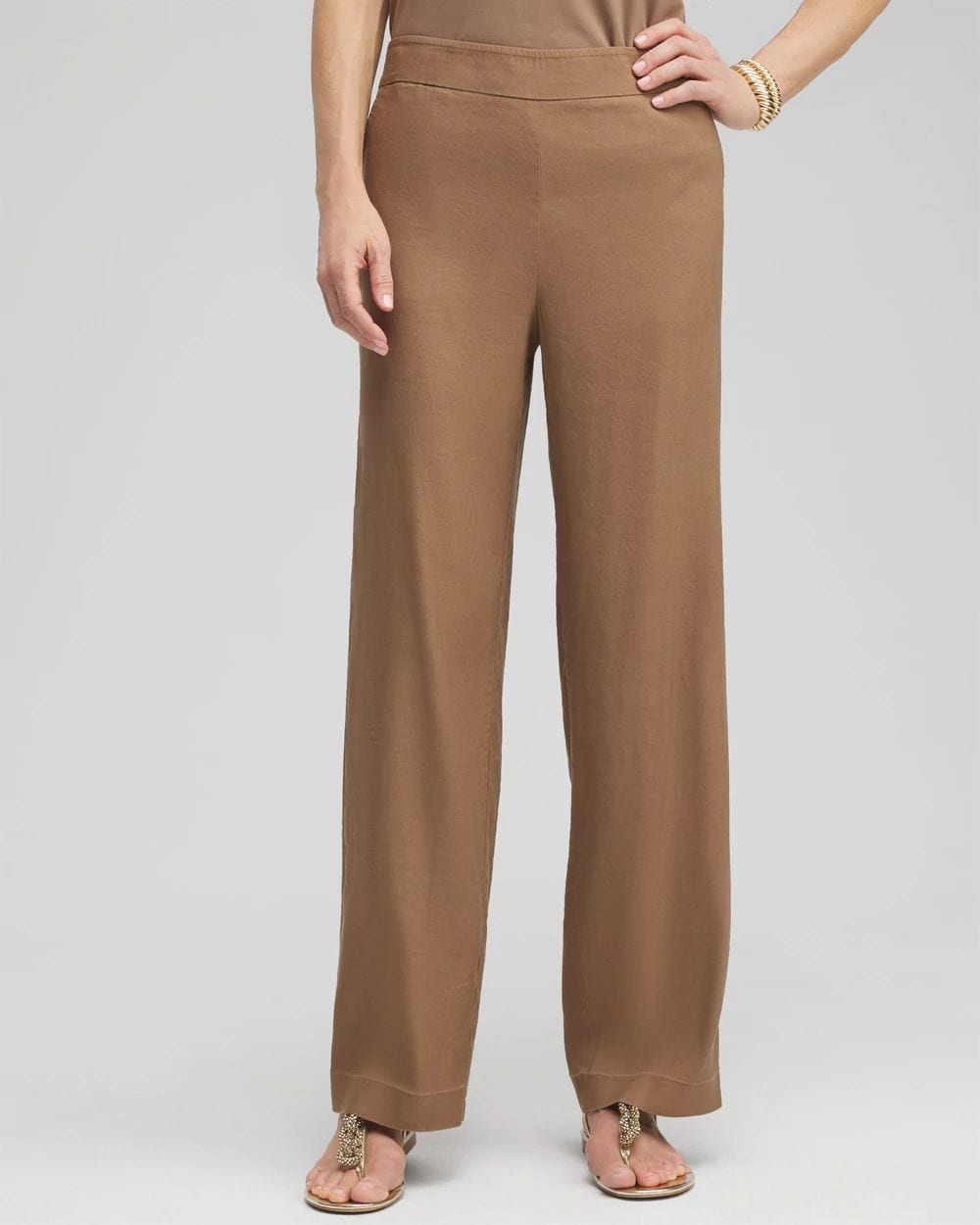 Petite Linen Blend Pants