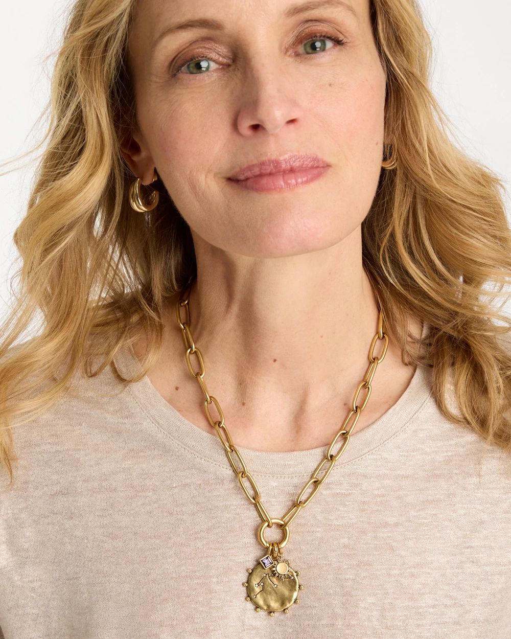 Aquarius Zodiac Charm Pendant click to view larger image.