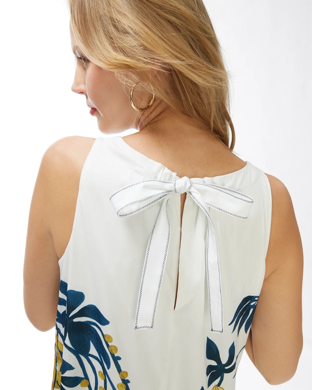 Tie-Back Floral Trapeze Dress