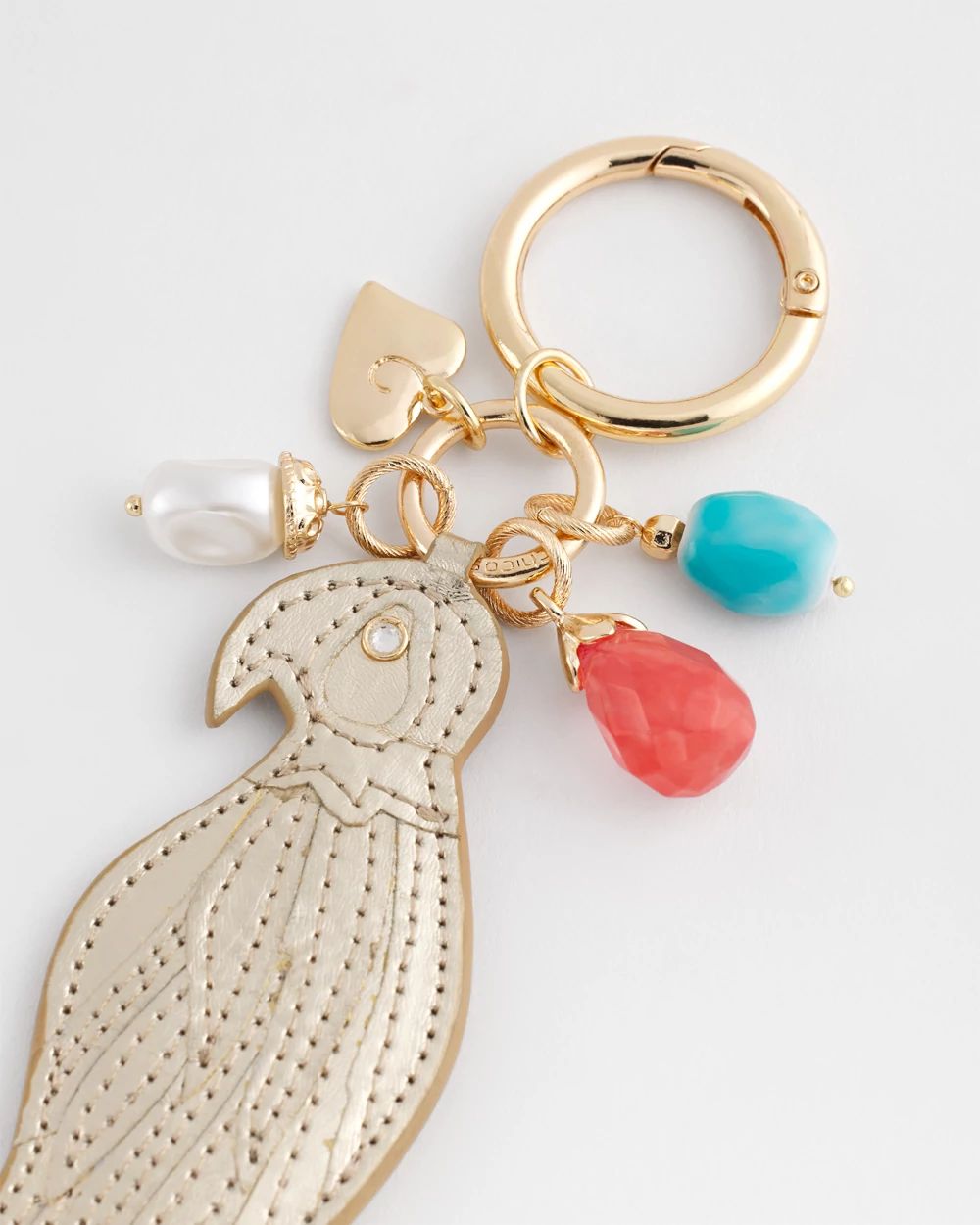 Red White & Blue Goldtone Parrot Bag Charm
