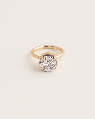 Goldtone Stackable Faux-Hematite Ring