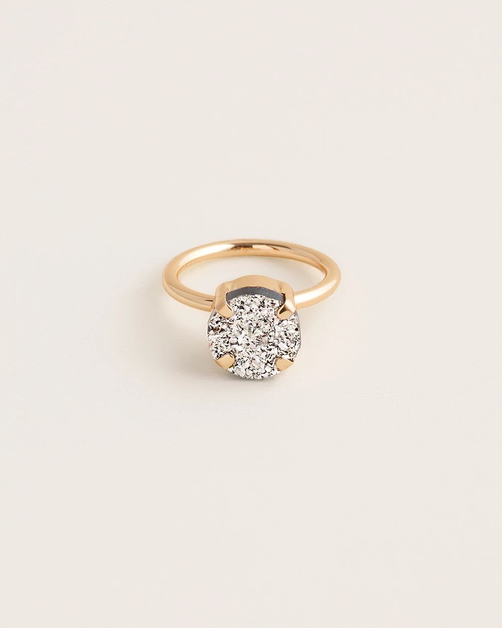 Goldtone Stackable Faux-Hematite Ring